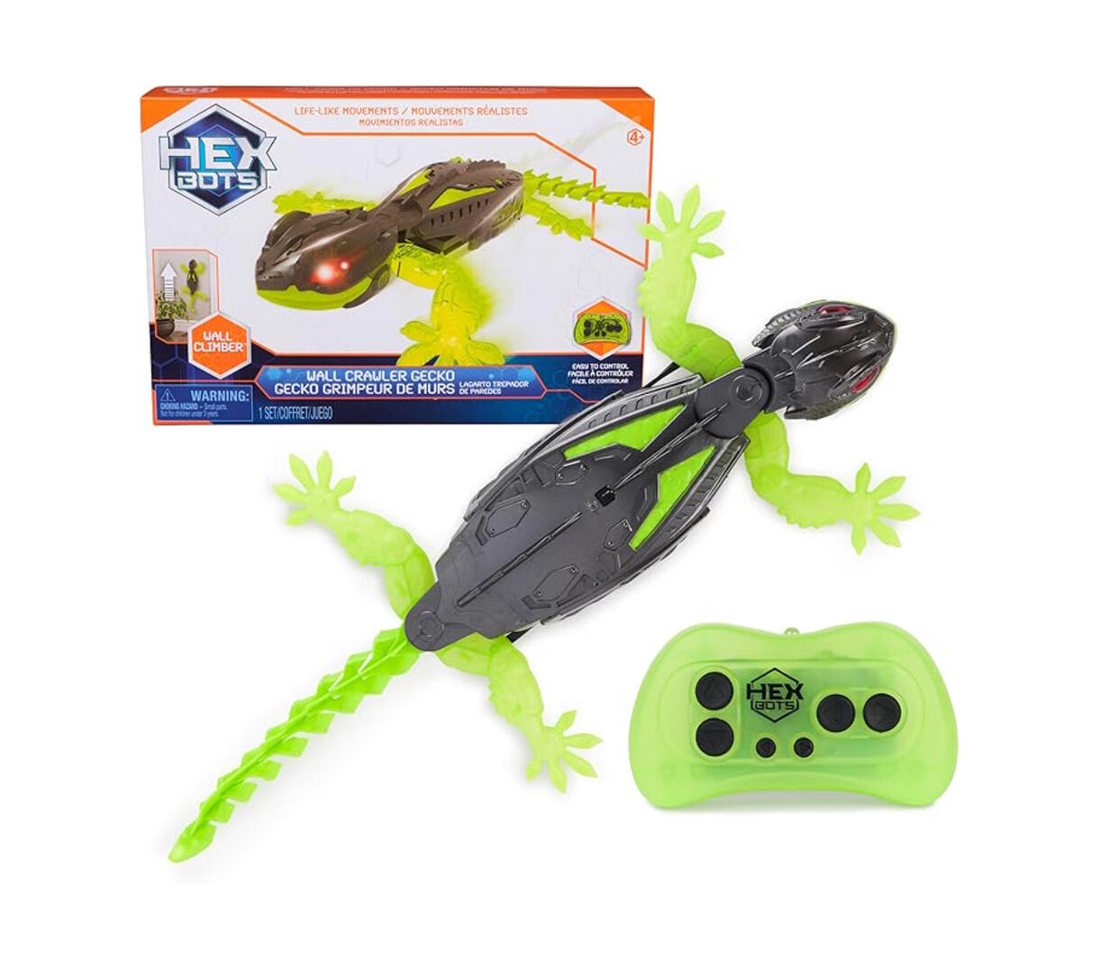 Hex Bots Remote Control Wall Climbing Gecko Robot for Kids